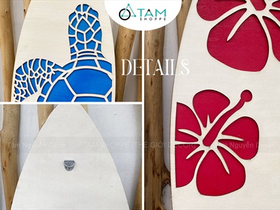 Ván lướt sóng decor Summer cao 90cm [Gỗ dày - chuẩn đẹp] VLS-11